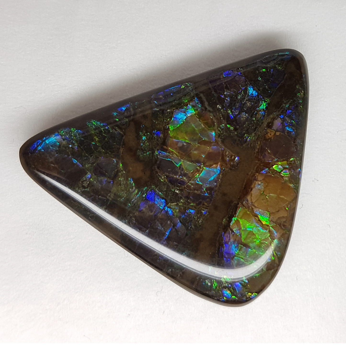 Genuine Canadian 27x29mm A-Grade Free-Form Ammolite Gemstone – Blue & Green