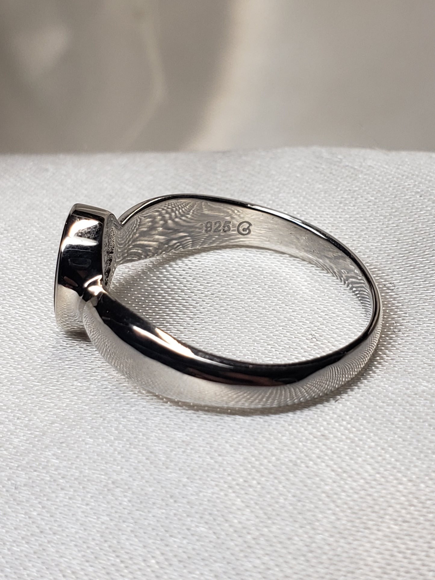 Sterling Silver Triplet Pear Shaped Ammolite Ring Size 7