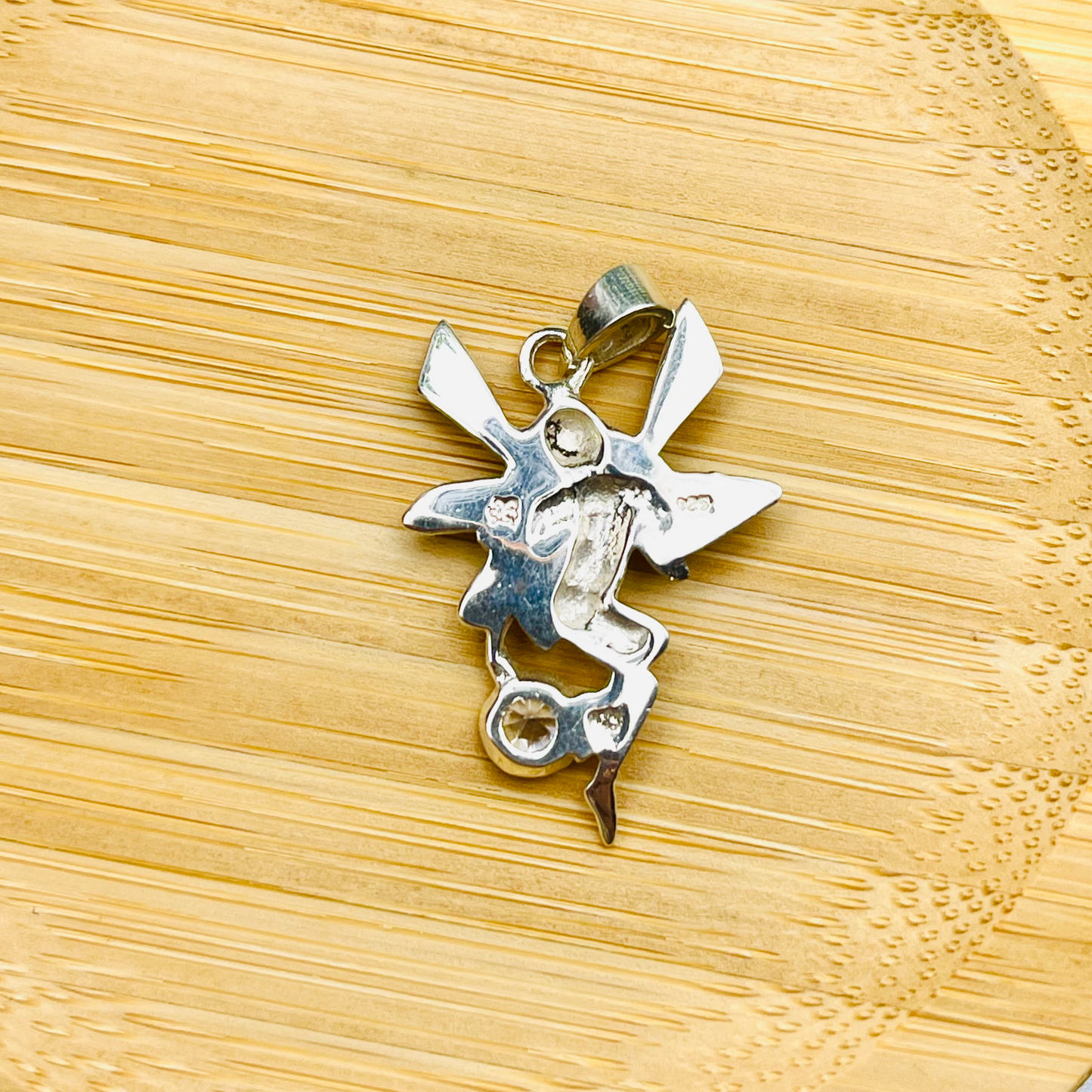 Vintage Sterling Silver Angel Fairy Pendant