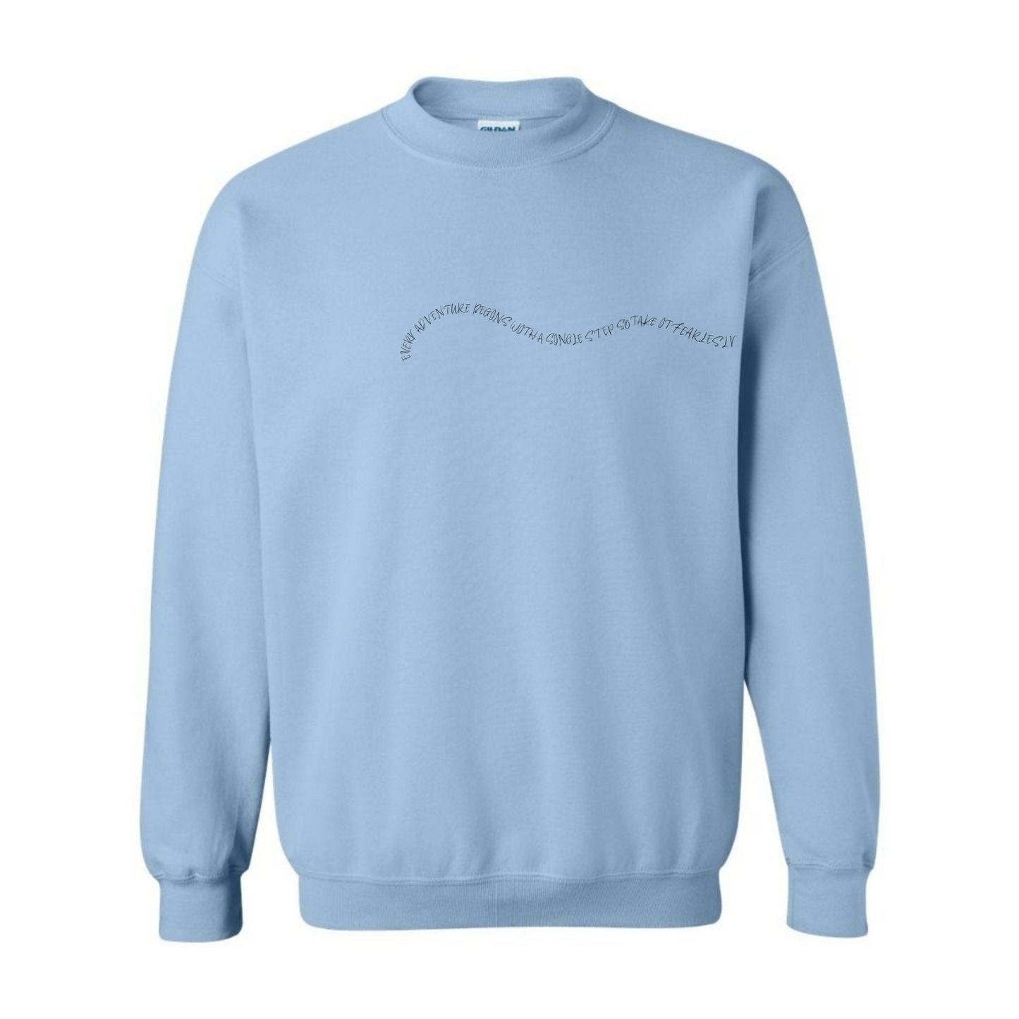 Women's "Every Adventure Begins with" Front and Back Design Sweatshirt - Black