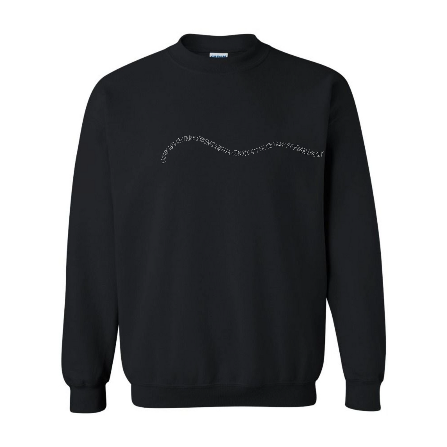 Women's "Every Adventure Begins with" Front and Back Design Sweatshirt - White