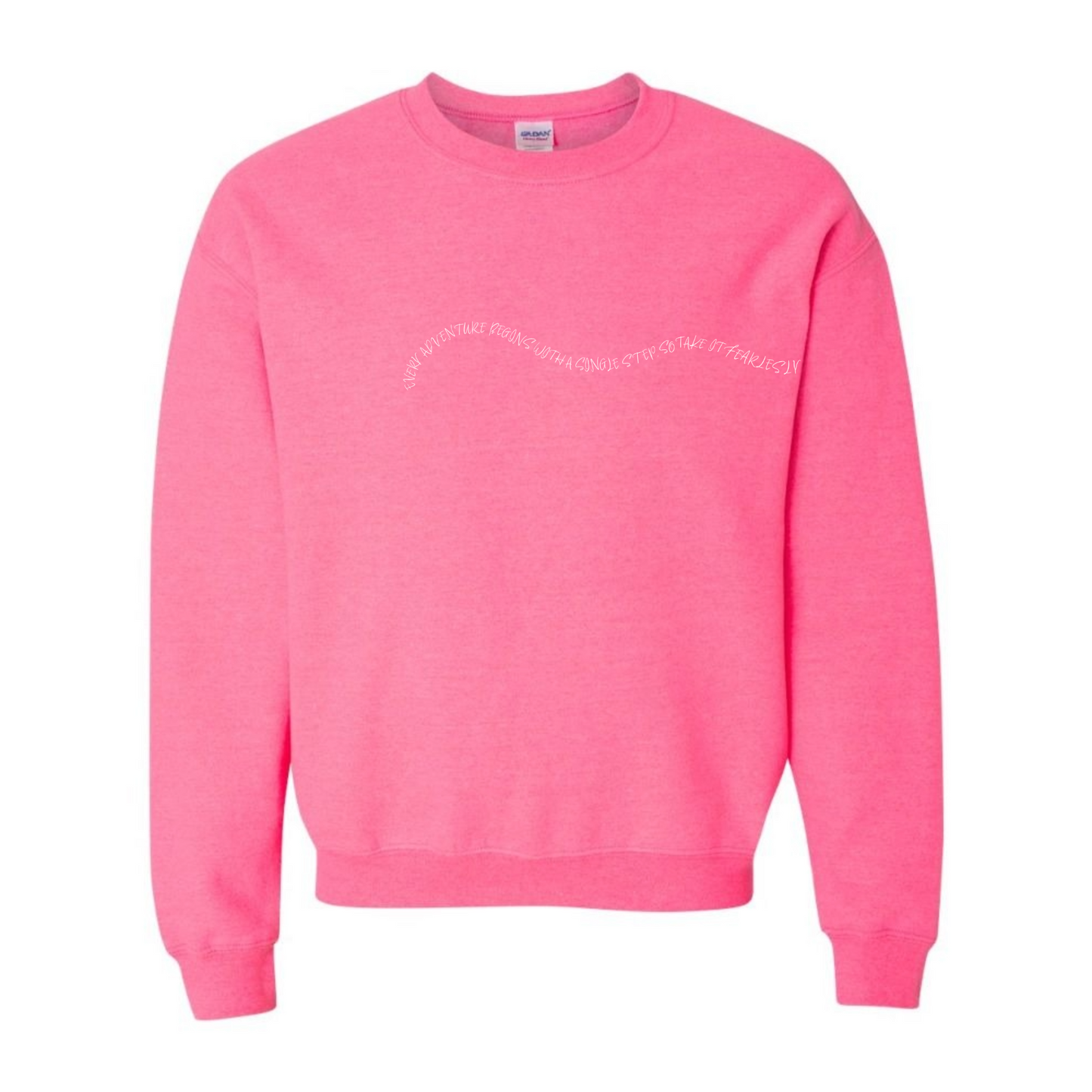 Women's "Every Adventure Begins with" Front and Back Design Sweatshirt - White