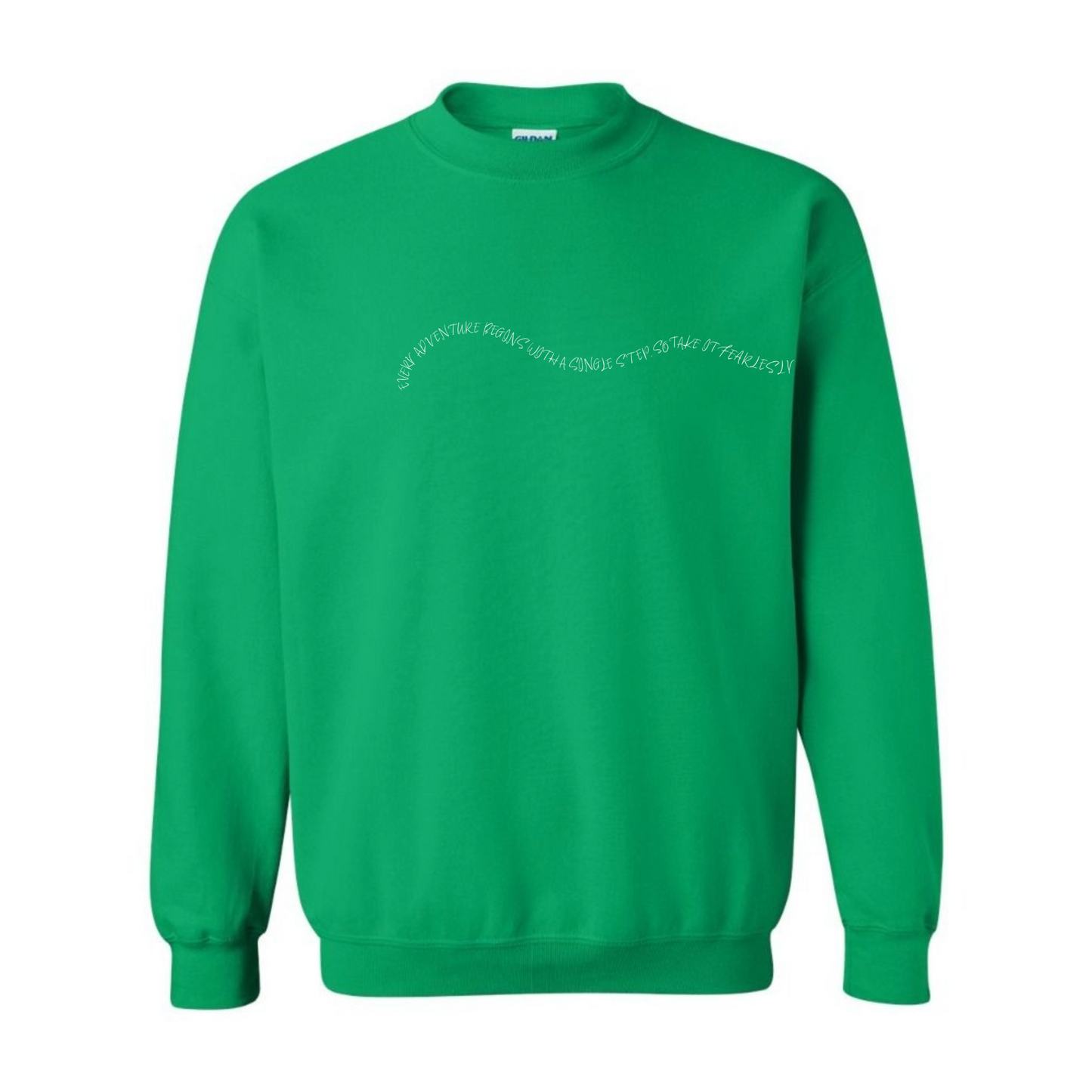 Women's "Every Adventure Begins with" Front and Back Design Sweatshirt - White
