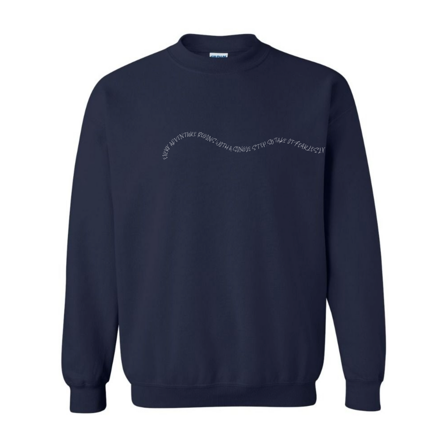 Women's "Every Adventure Begins with" Front and Back Design Sweatshirt - White