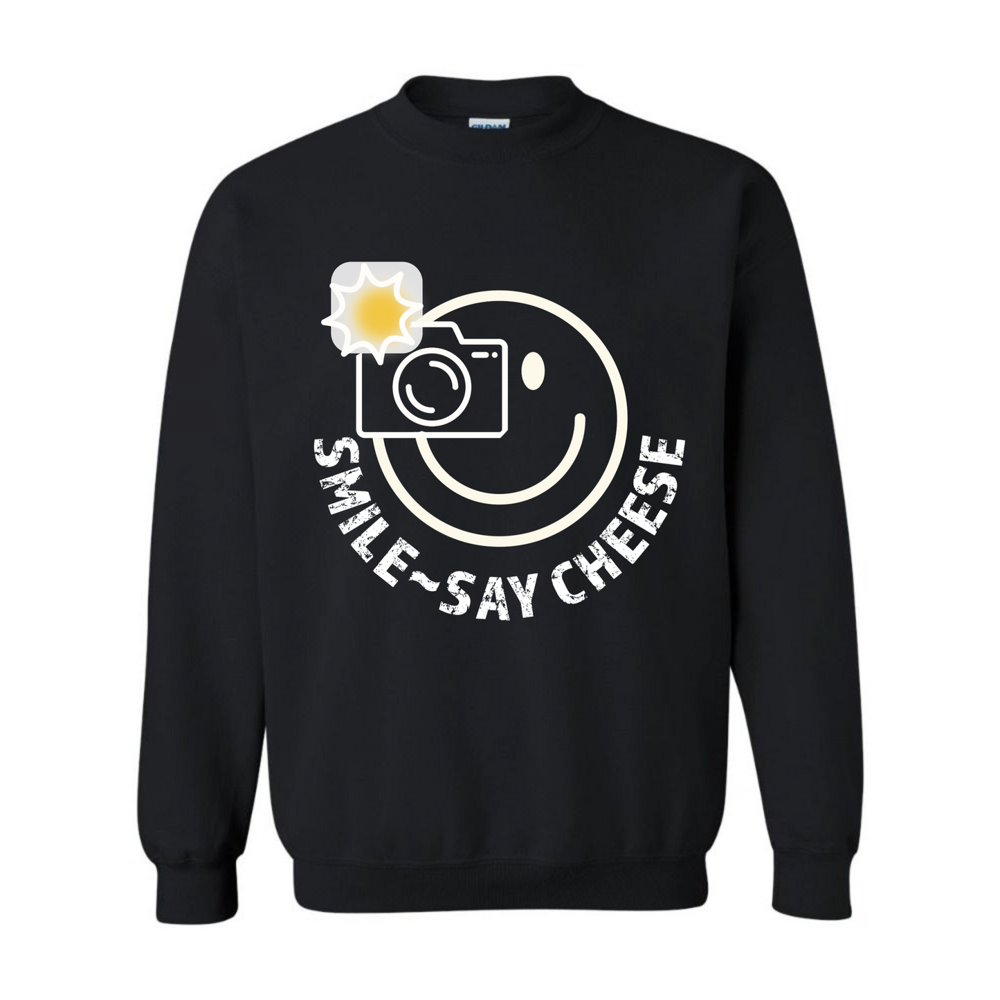 Men's Smile ~ Say Cheese Sweatshirt - White