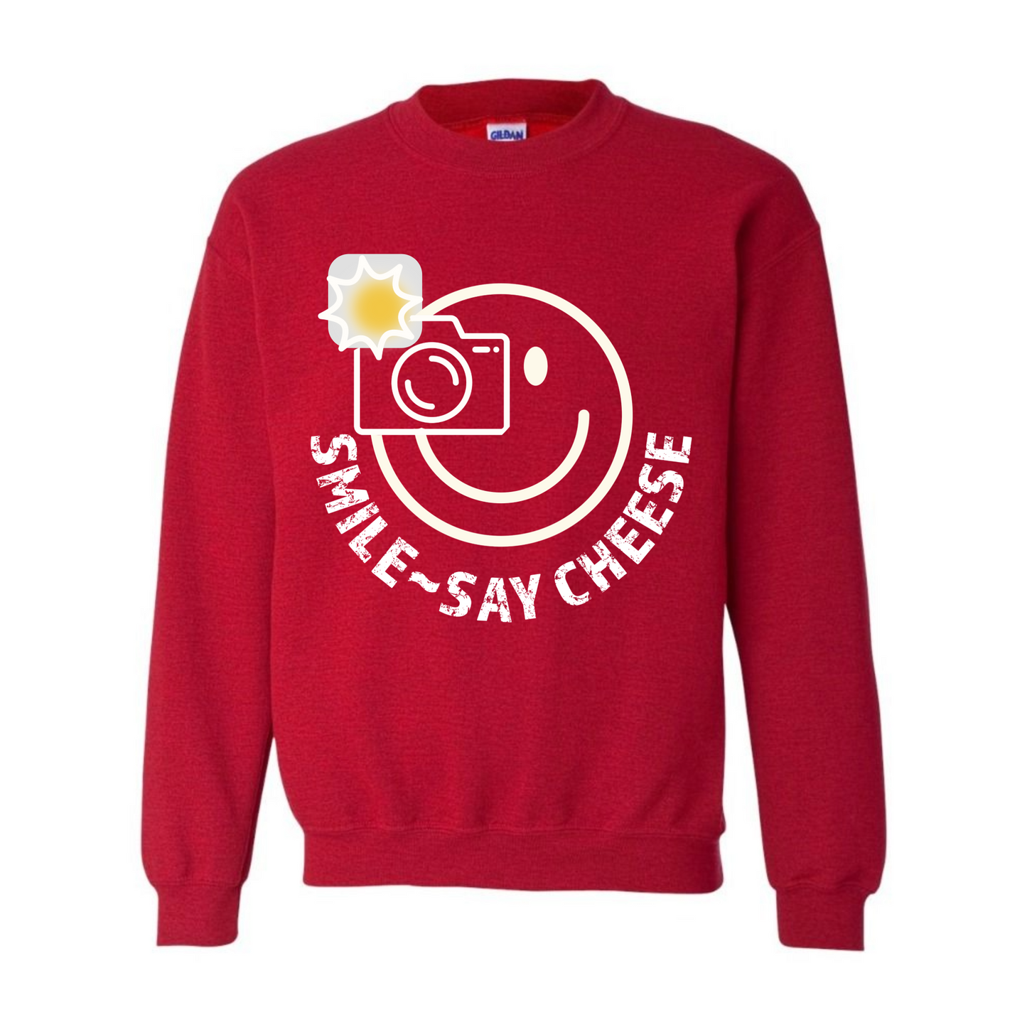 Men's Smile ~ Say Cheese Sweatshirt - White