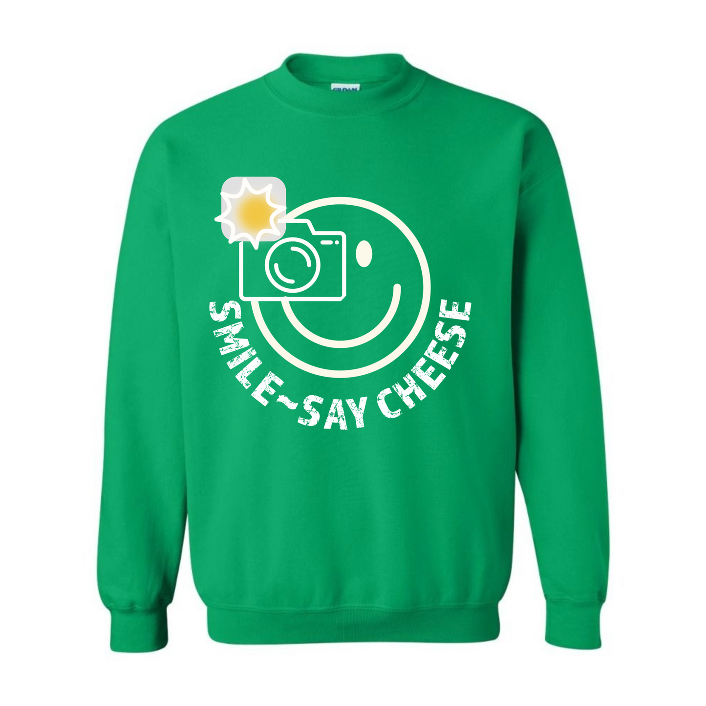 Men's Smile ~ Say Cheese Sweatshirt - White