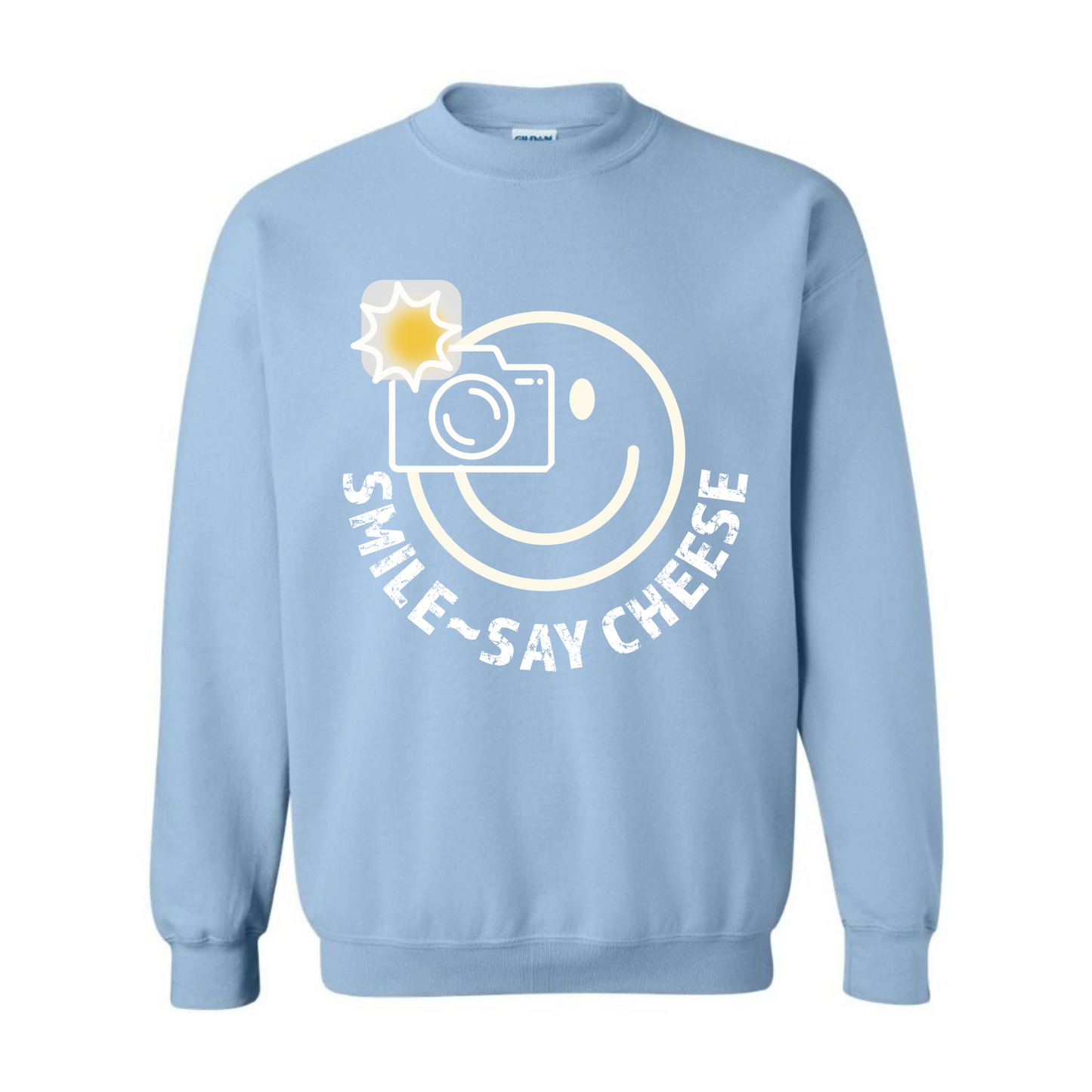 Men's Smile ~ Say Cheese Sweatshirt - White