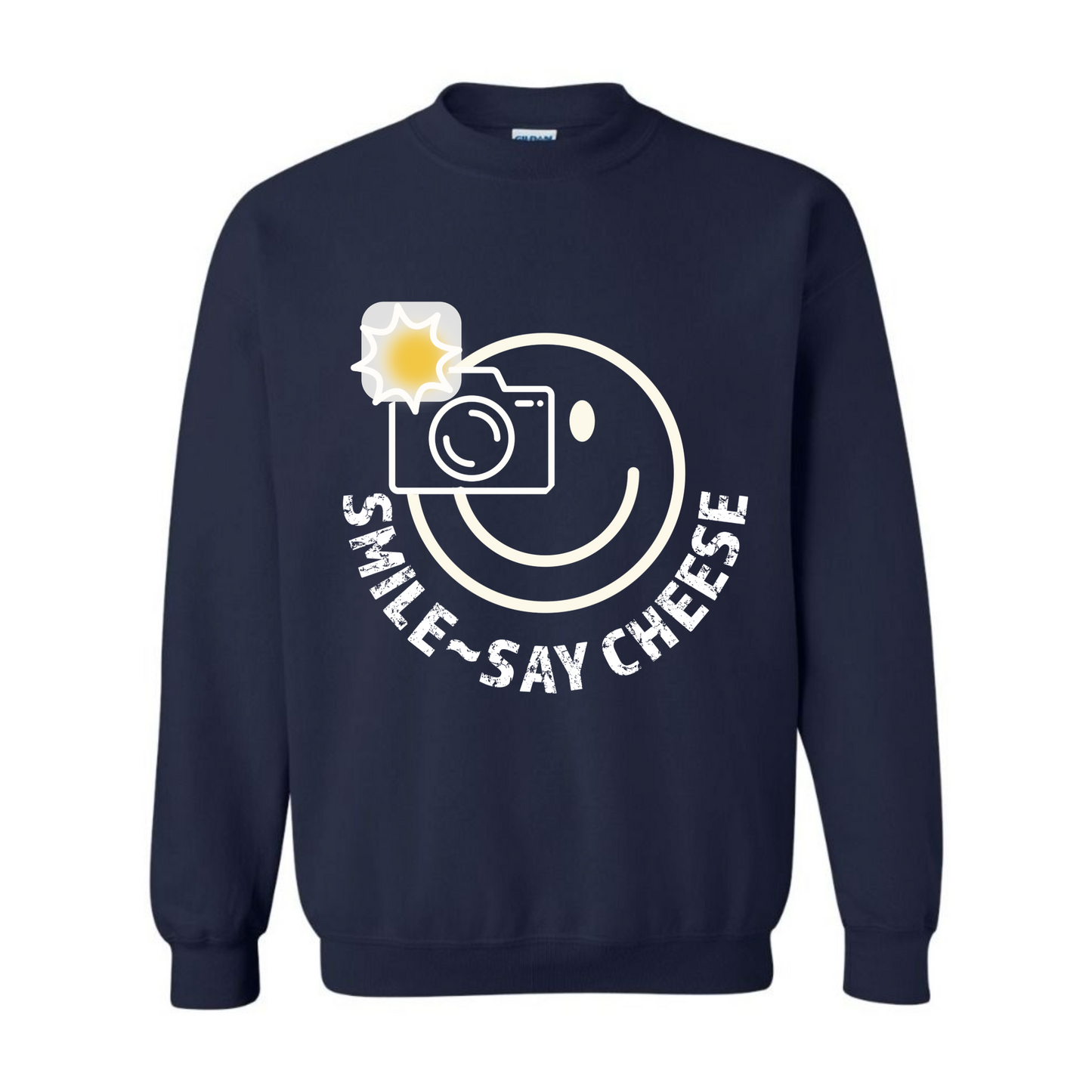 Men's Smile ~ Say Cheese Sweatshirt - White