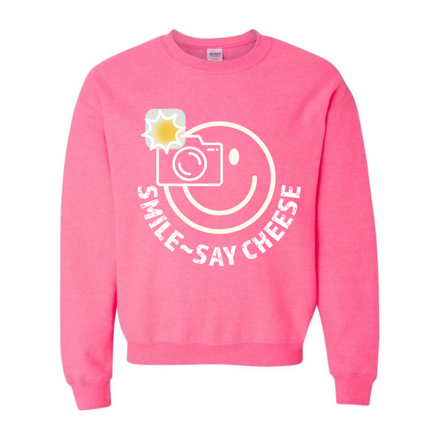 Men's Smile ~ Say Cheese Sweatshirt - White