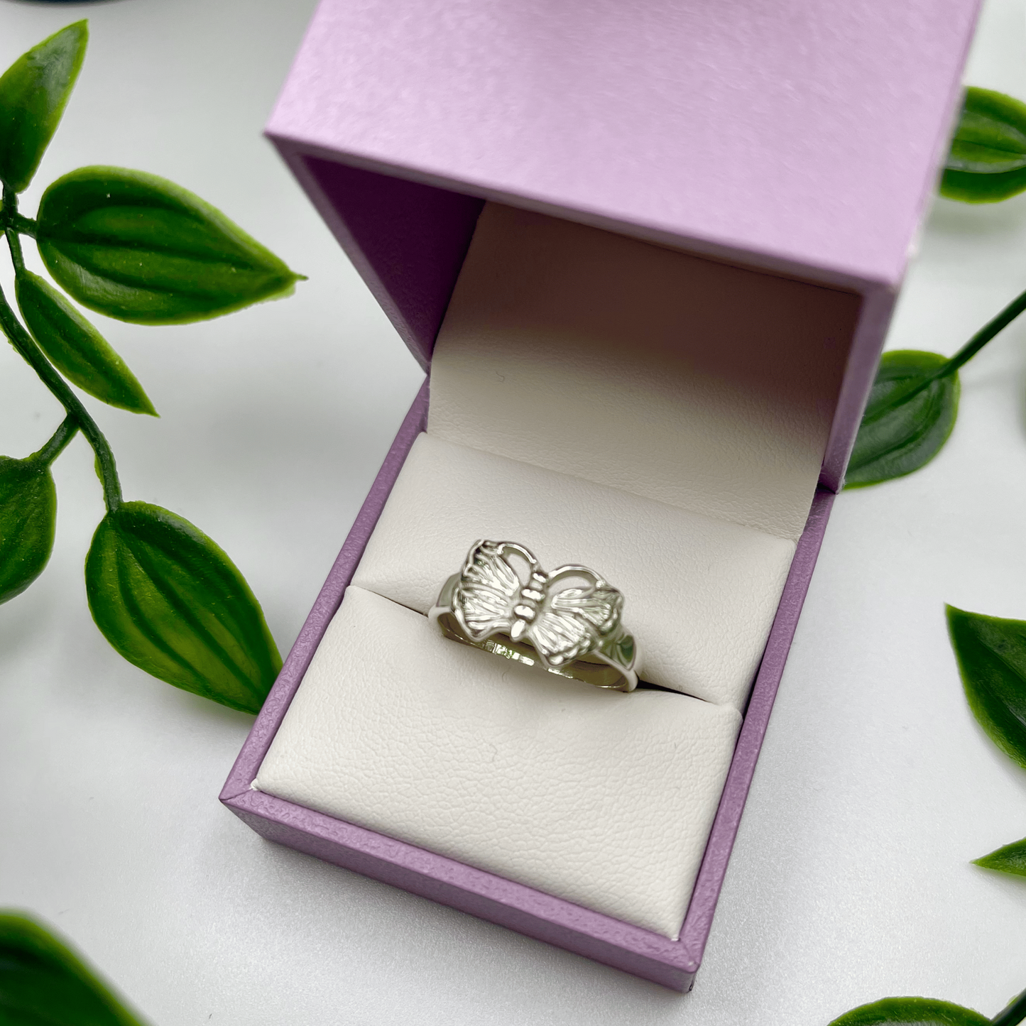 Women’s Sterling Silver Butterfly Ring – Elegant & Symbolic (US Size 8.5 and 6.5)