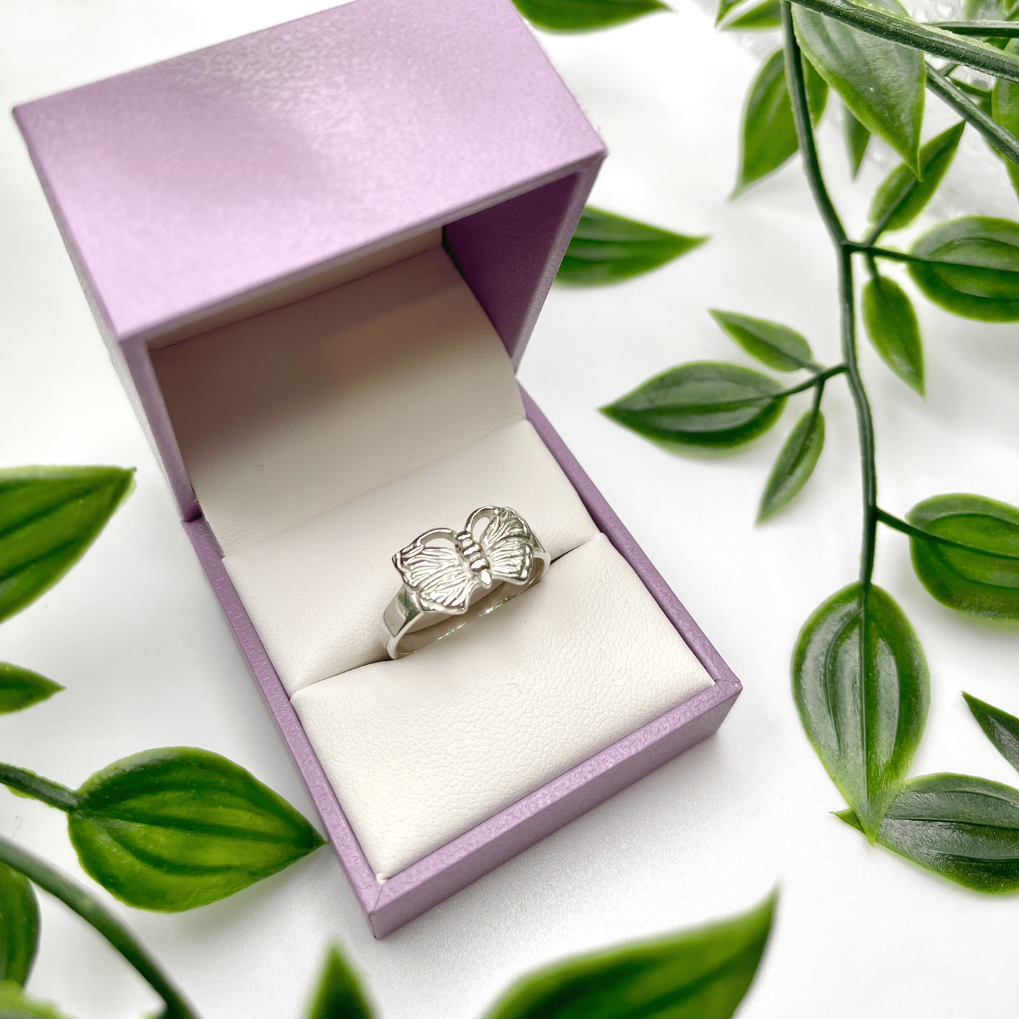 Women’s Sterling Silver Butterfly Ring – Elegant & Symbolic (US Size 8.5 and 6.5)