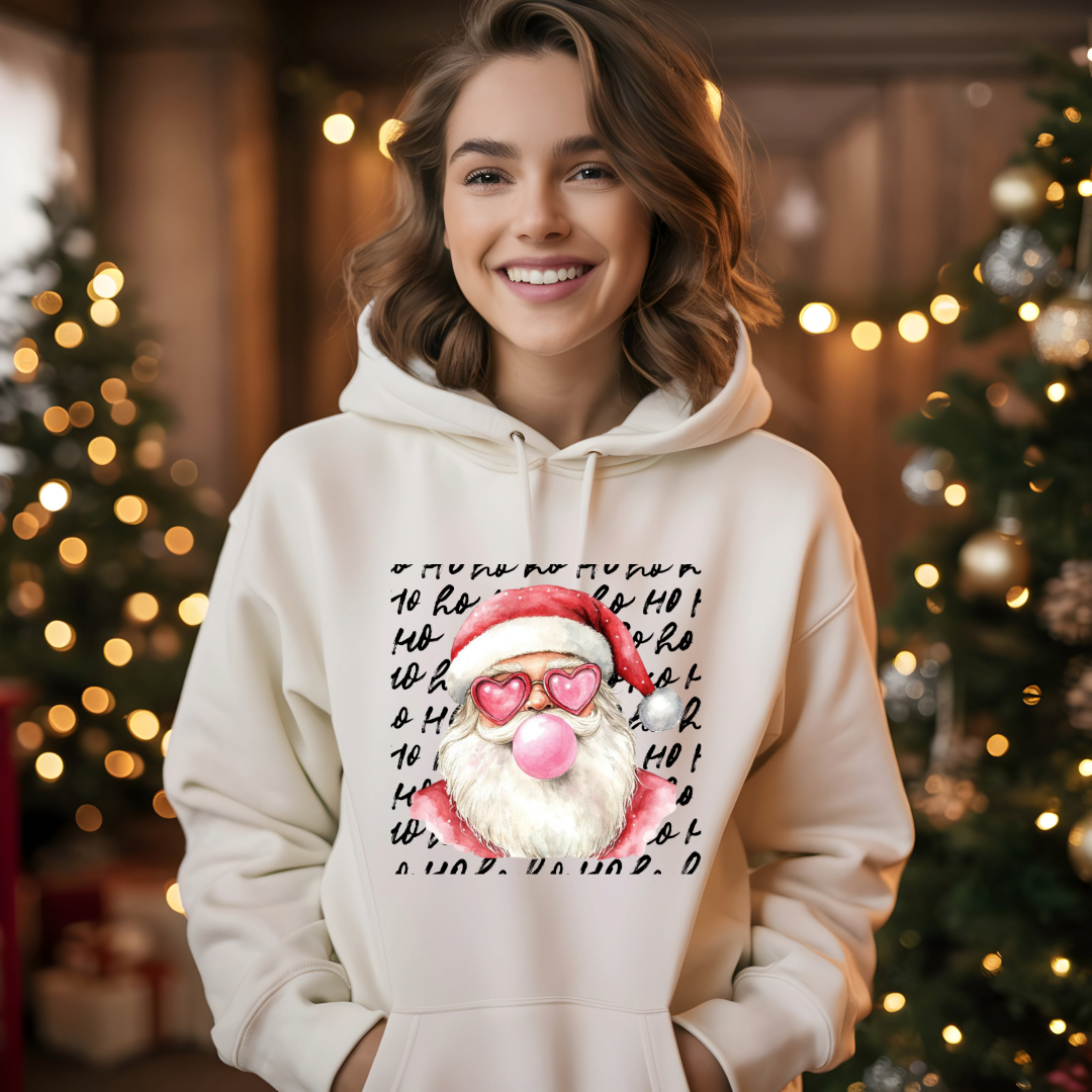 Women's Santa Popping Bubblegum Oversized Hoodie
