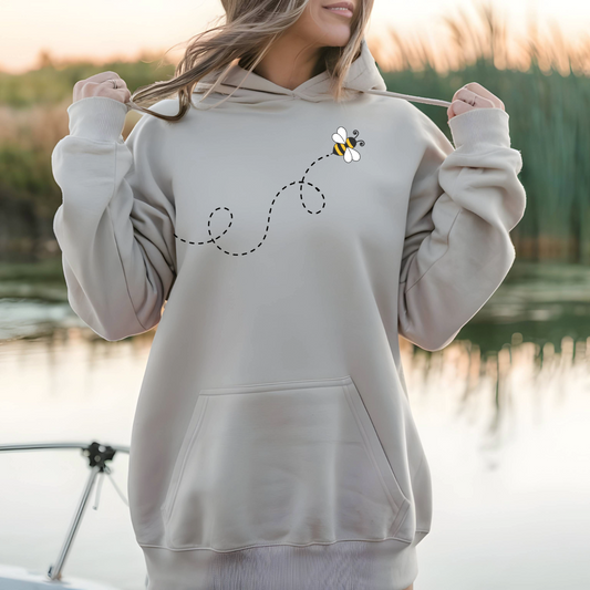 Women's Flying Bee Oversized Hoodie - Black