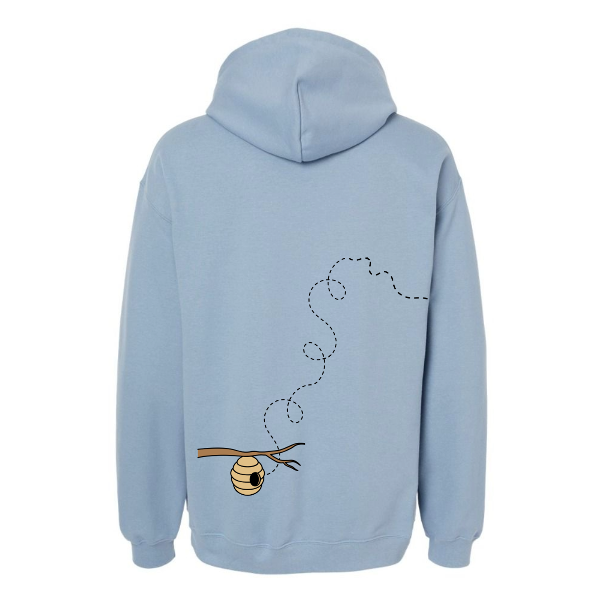 Men's Flying Bee Oversized Hoodie - Black