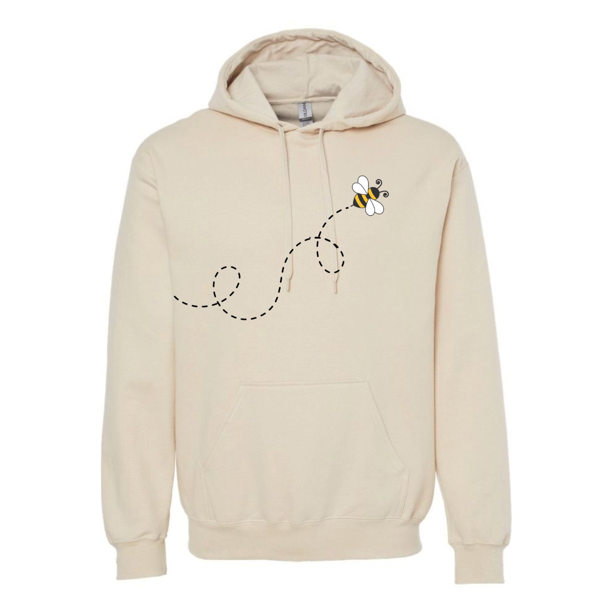 Men's Flying Bee Oversized Hoodie - Black