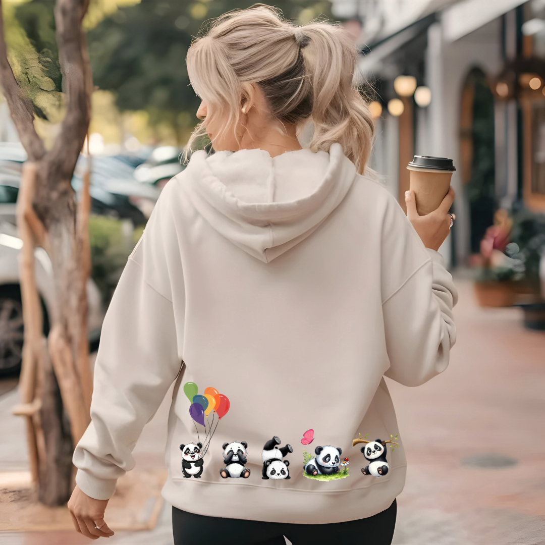Playful Panda Squad Oversized Hoodie