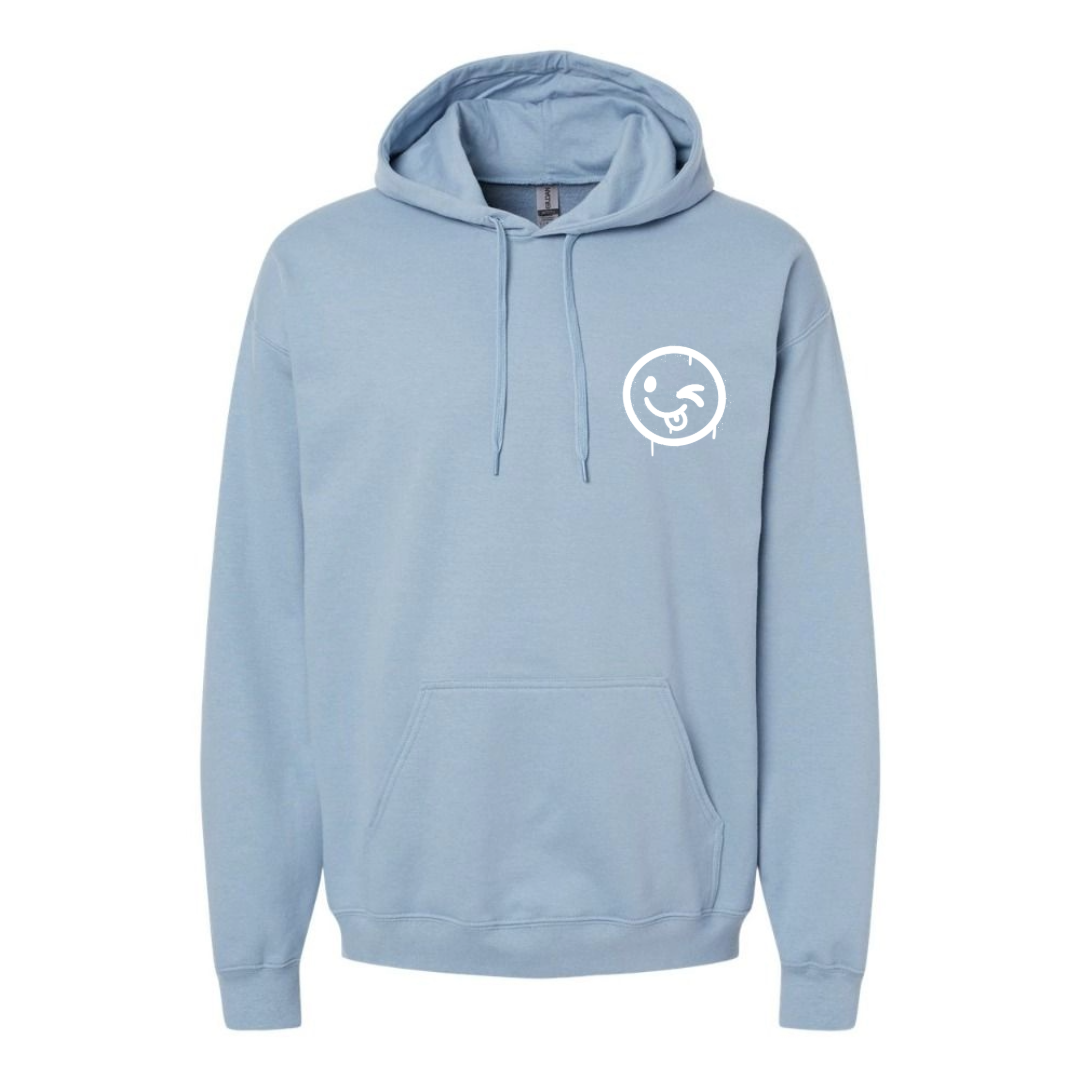Women's Silly Winking Smiley Oversized Hoodie - White
