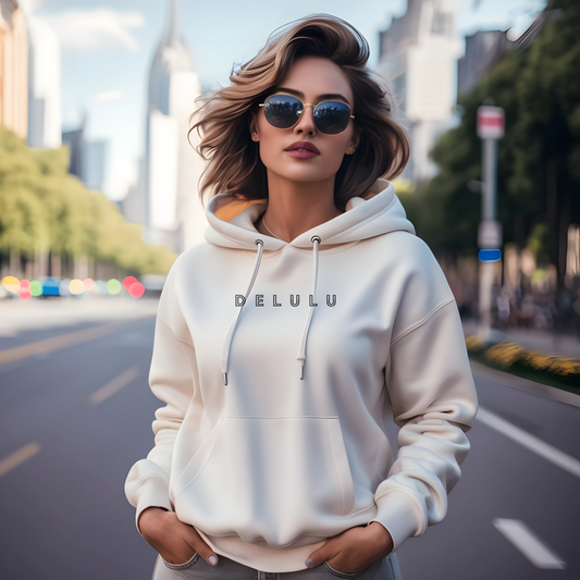 Women's Delulu Oversized Hoodie - Black