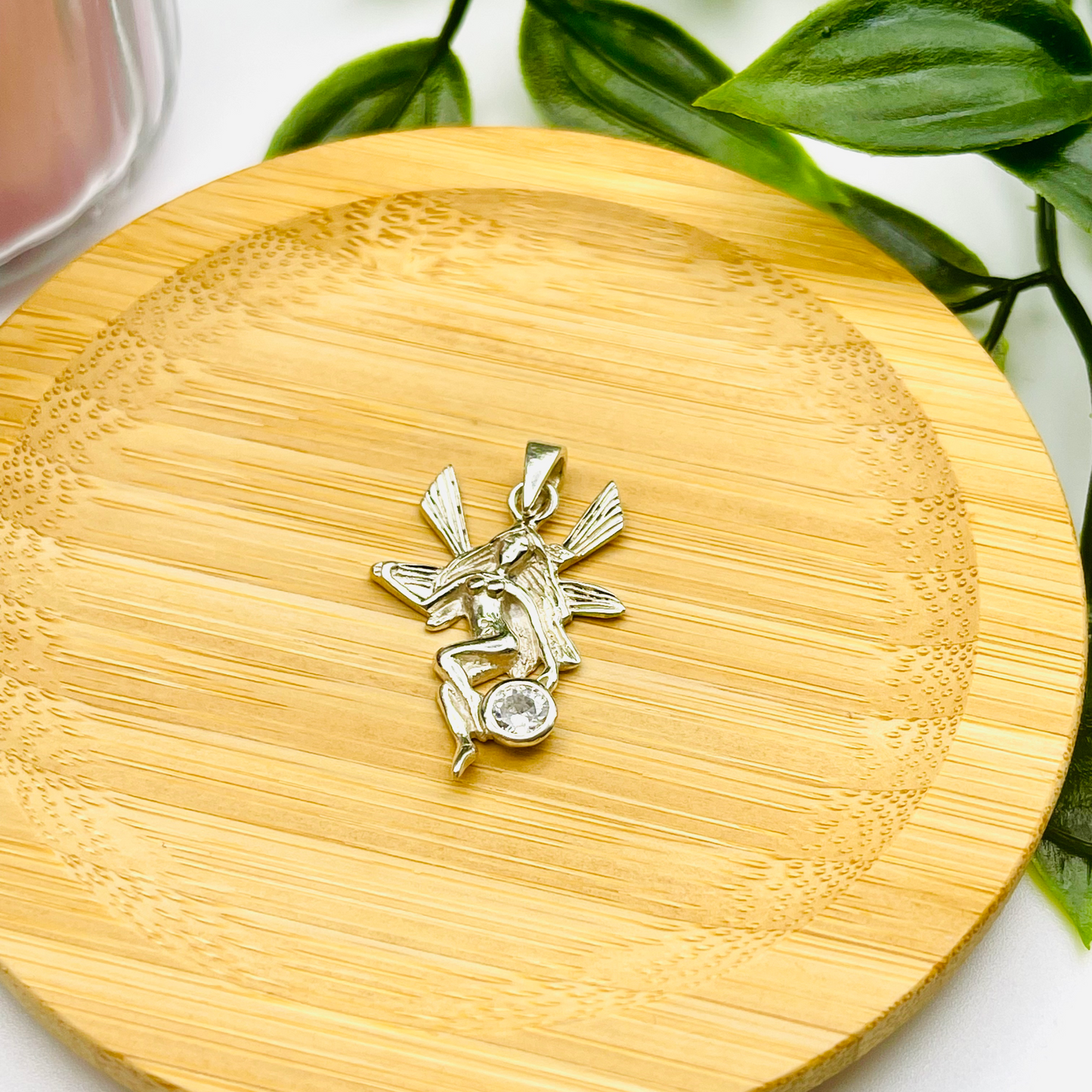 Vintage Sterling Silver Angel Fairy Pendant