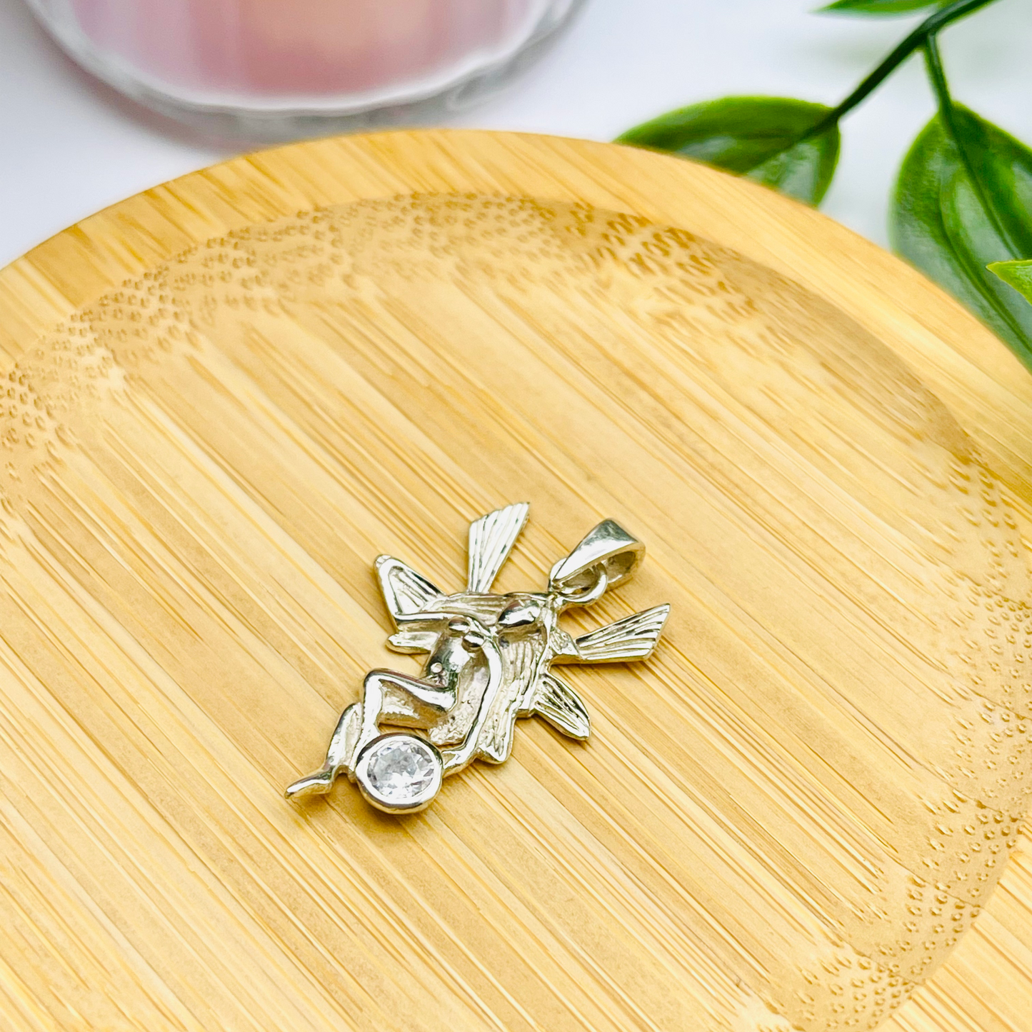 Vintage Sterling Silver Angel Fairy Pendant