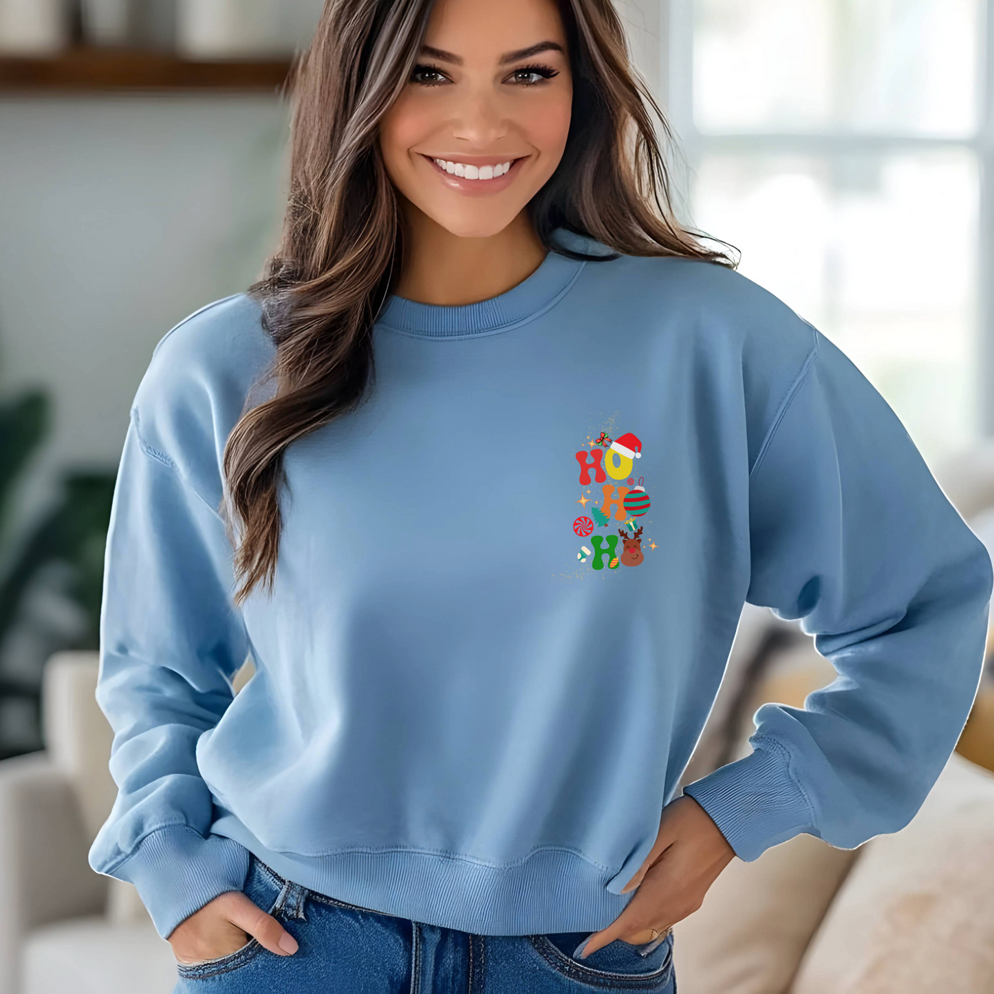 Women's Ho Ho Ho Front & Back Sweatshirt