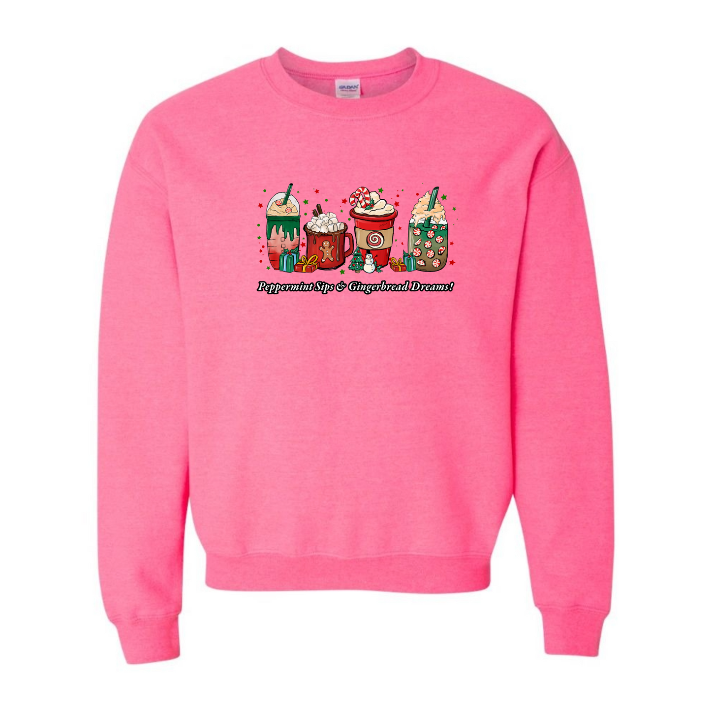 Women's Peppermint Sips & Gingerbread Dreams! Sweatshirt