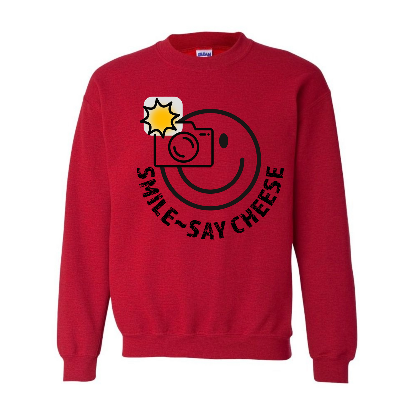 Women's Smile ~ Say Cheese Sweatshirt - Black