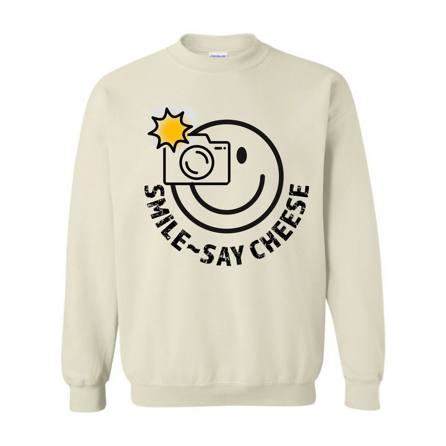 Women's Smile ~ Say Cheese Sweatshirt - Black