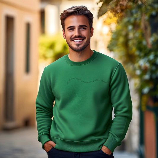Men's "Every Adventure Begins with" Front and Back Design Sweatshirt - Black
